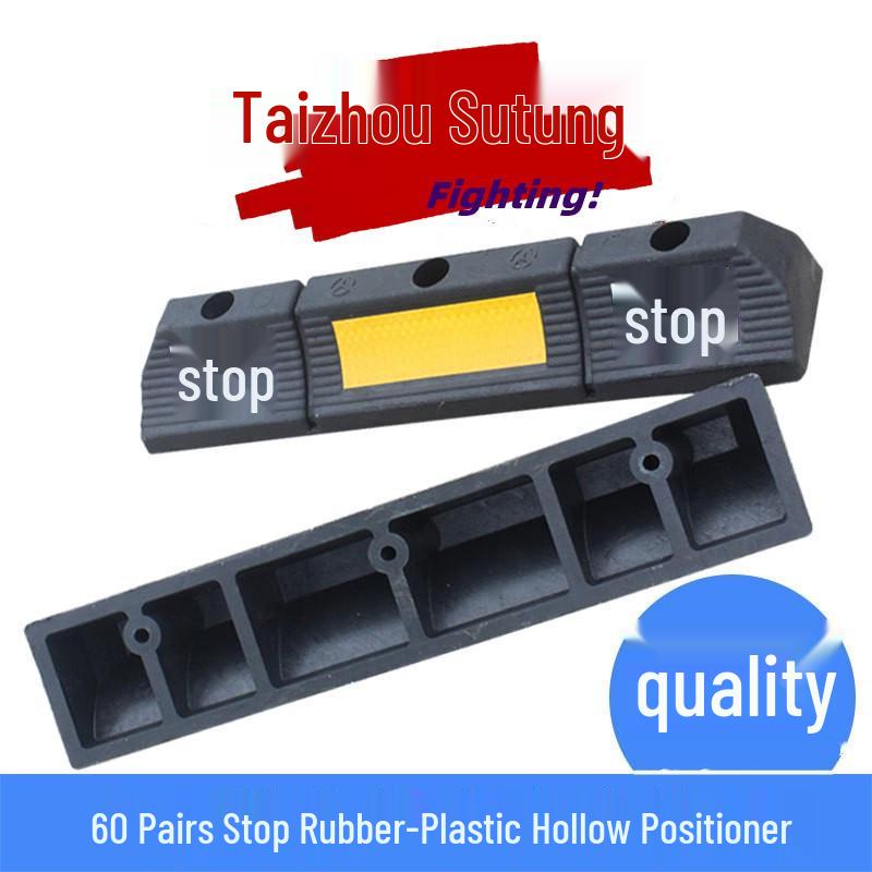 1m Durable Rubber-Plastic Parking Stopper – Anti-Collision Wheel Positioner