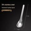 Wu Tuo 304 Stainless Steel Long Handle Yuanbao Eating Spoons (Set of 5)