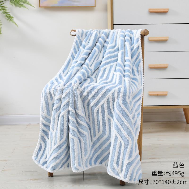 Towel New Jacquard Coral Fleece Striped Texture Soft Absorbent Household Face Towel Hand Towel