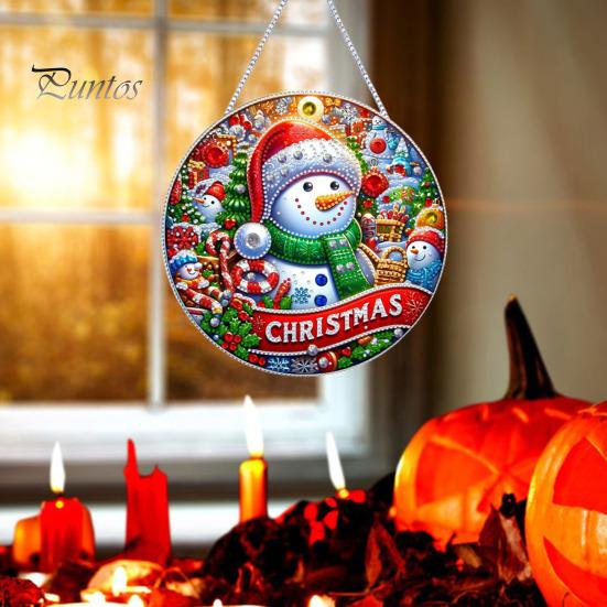 Vánoční přívěsek z drahokamu Závěsný Santa Sněhulák Ozdoba na strom DIY Oboustranné umění z drahokamu na stěnu Dveře Okno Dekorace krbu