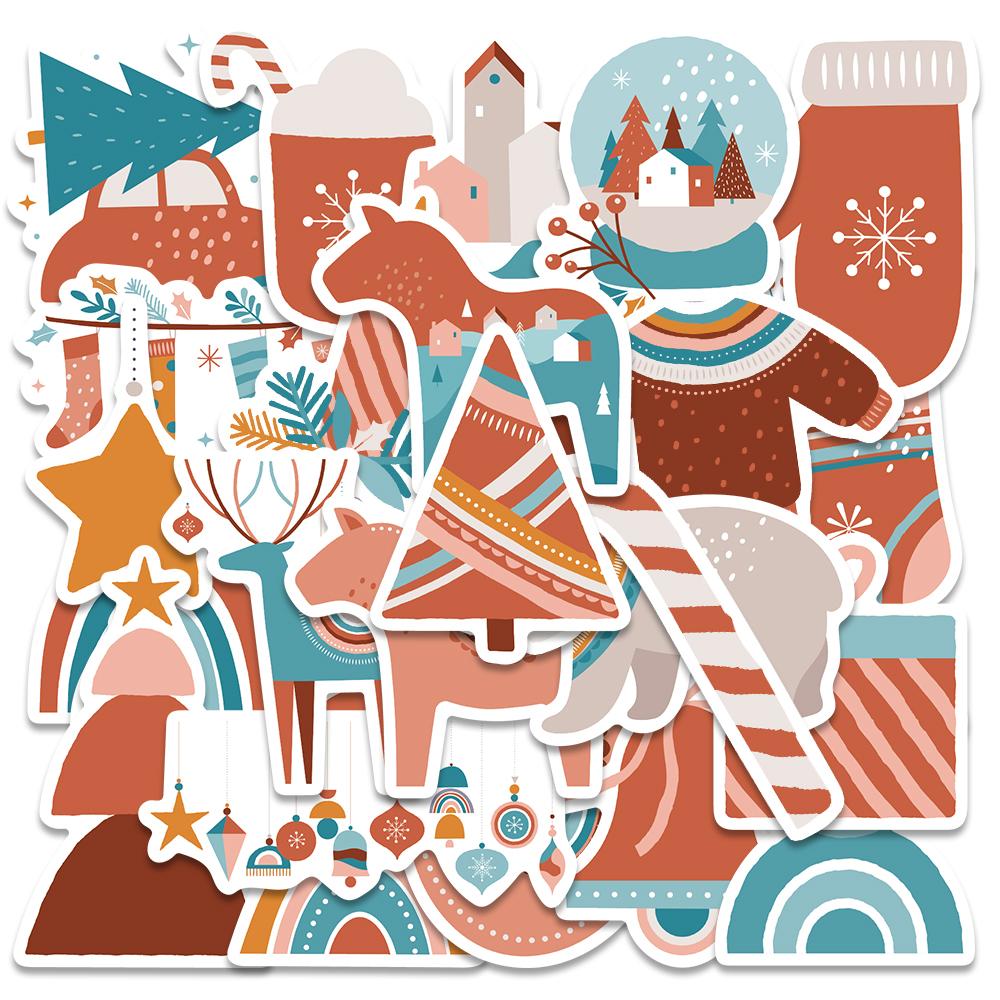 Mix Christmas Santa Claus Xmas Stickers Skateboard Cars Guitar Helmet Luggage Laptop Graffiti Stickers Kids Christmas Gifts