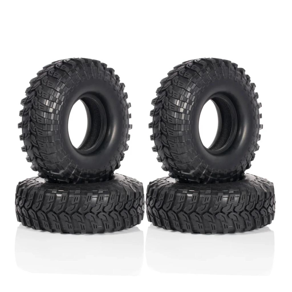 4PCS 115MM 1.9" Rubber Tires with Insert Foam for Beadlock Wheels Rim 1/10 RC Crawler Chassis SCX10 TRX4 Capra TF2 HB