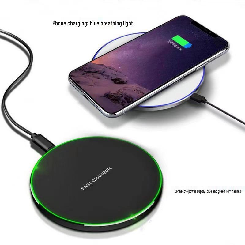 15W runder Qi-Wireless-Charger für Apple & Samsung Handys