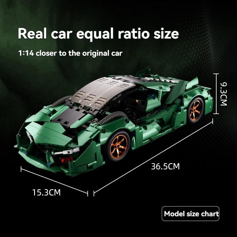 Non-Toxic Creative Technical Building Blocks Diy Green Sports Car Super Racing Building Blocks Brick Moc Model Kids Gift Birthday Gift