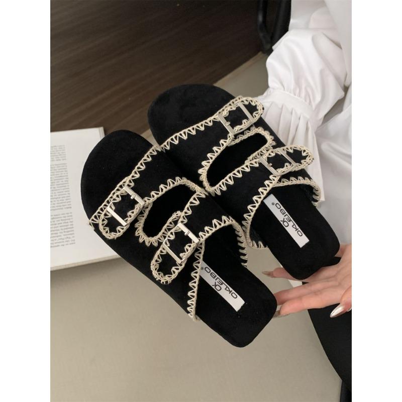 Casual Shoes Simple One-piece Flat Sandals New Women's Half Slippers