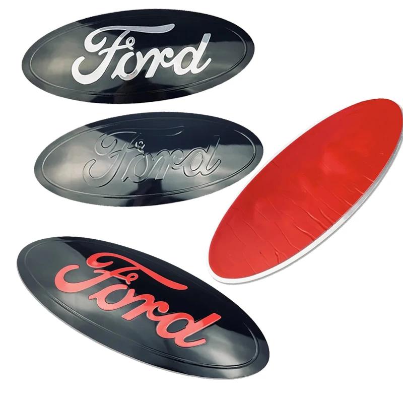 Bilklistremerke 23,5 cm Legering Bil Frontpanser Emblemer for Ford Explorer Edge Everest Ranger/T8 F150 Etter 2019 Transit Tourneo 16-22 Ba