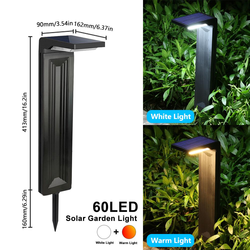 Solar Lights Outdoor Garden Decoration LED Solar Landscape Lights Waterproof Pathway Bollard Lawn Lights Yard Walkway Warm/White