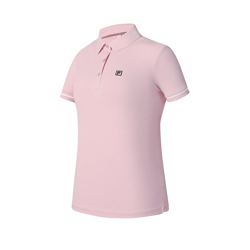 New FILA Athletics Polo Shirt Women's Quartz Pink PK A11W523104F-PK