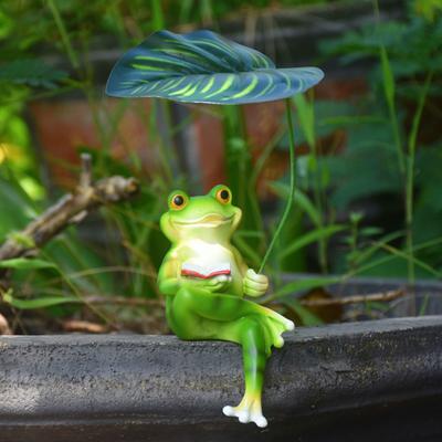 Frog Garden Statue Resin Cute Frog Statue for Garden Yard Patio Fairy Garden Accessories
