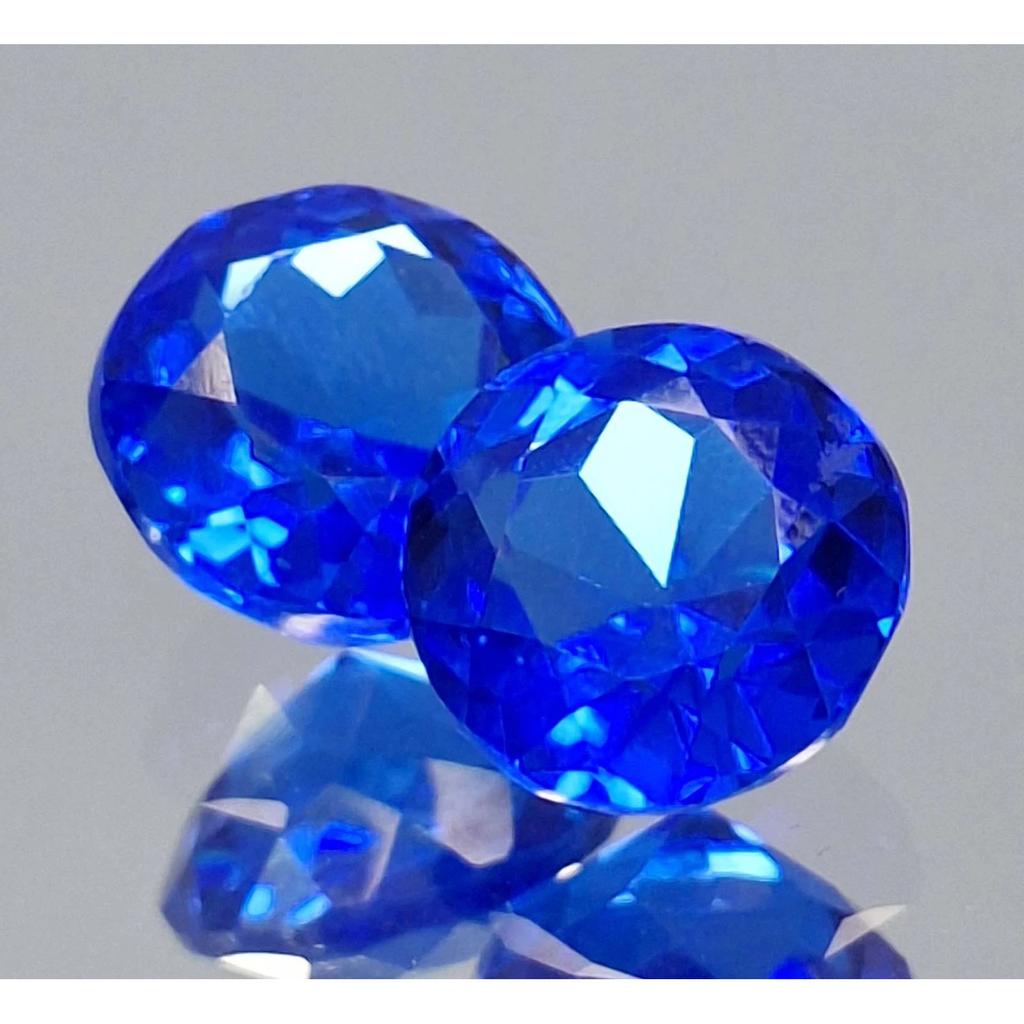 14-16 Ct Natural Royal Blue Sapphire Round Cut Pair Beautiful Loose Gemstone