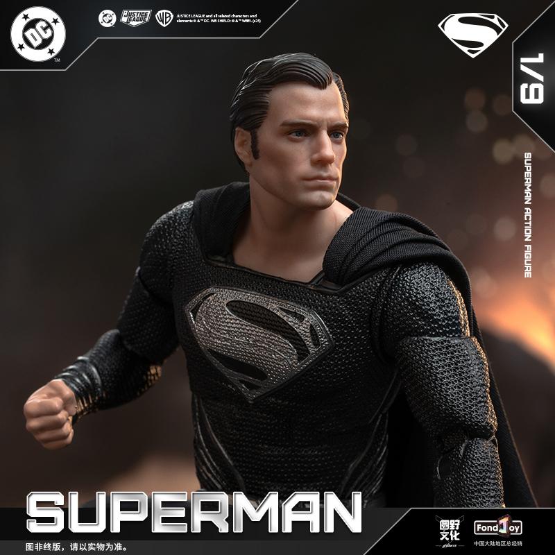 1/9 Fondjoy Black Superman-Val-Zod 2.0 Series Dc Action Figures Assemble Model Desktop Decoration Ornaments Collectible Gifts