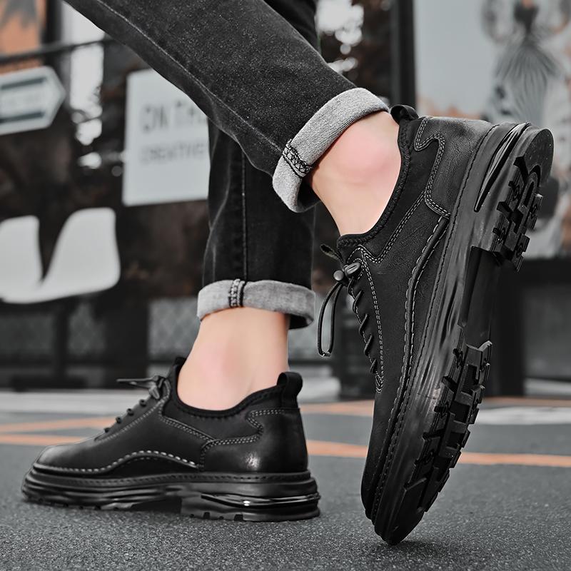 Men's Casual Leather Shoes Breathable Comfortable Men's Business Oxford Leather Flats Shoes Outdoor Fashion Men Flats