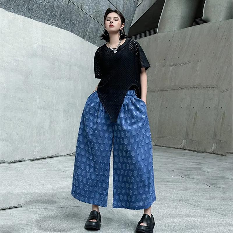 XITAO Dot Patchwork Contrast Color Print Pants HQQ2515