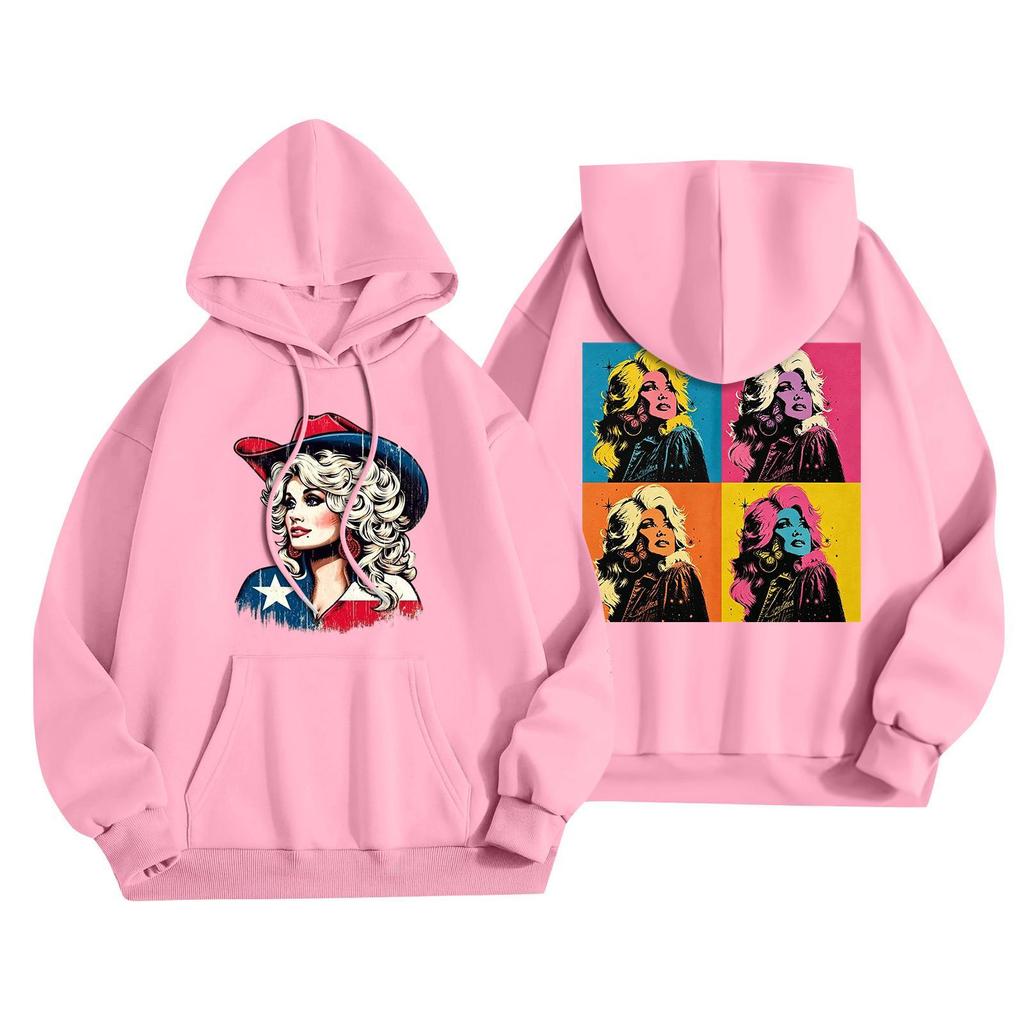 Unisex Printed Long Sleeve Pullover Hoodie Lightweight for Men and Women