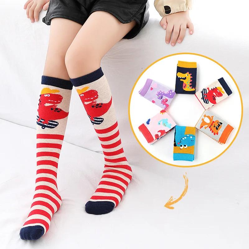 New Dinosaur Cartoon Socks Children for Straight Knee-high Stockings Kids Girl Long Socks Animal Print Kids Socks