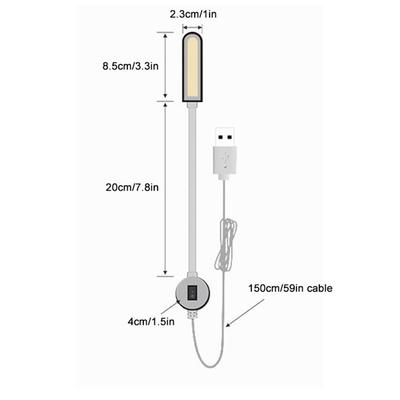 Black White USB Sewing Machine Magnetic Light 6000K Cold White LED Magnet Lamp for for Home, Office, Dorm, Sewing Table