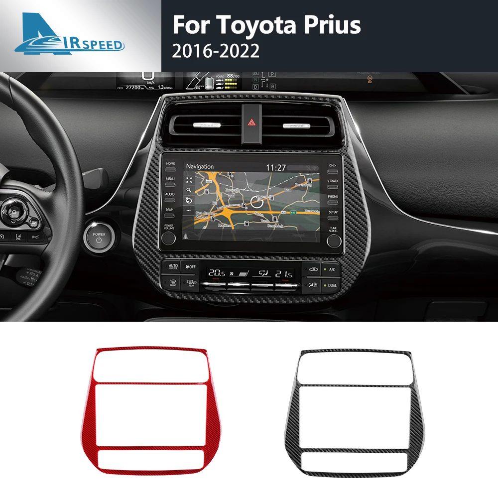 Real Soft Carbon Fiber For Toyota Prius 2016 2017 2018 2019 2020 2021 2022 LHD RHD Car Central Control Panel Warning Light Frame