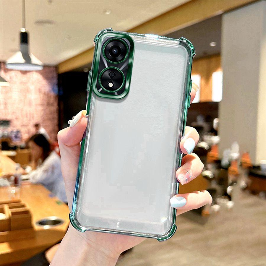 Airbag Shookproof Lens Case For Realme C85 15T 16 C71 C61 C63 OPPO A6X A98 5G A79 A38 A18 A53 A96 A5 A6 A16 Reno 13 14 15 15F Plating Silicone Cover