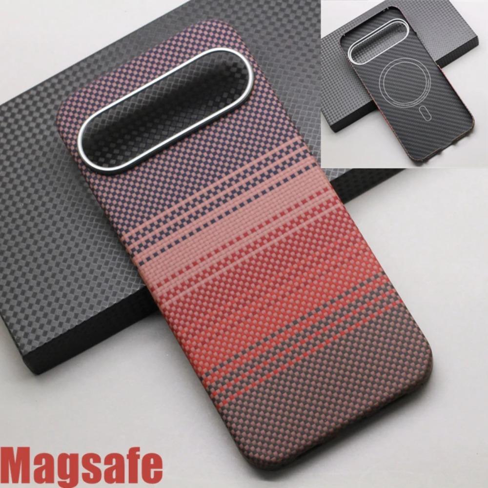 

Матовый чехол с текстурой под углеродное волокно для Google Pixel 10 Pro XL Ультратонкий чехол из арамидного волокна с магнитной беспроводной зарядкой for Pixel 10