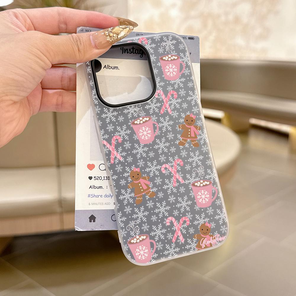 

Christmas Gingerbread Man Pattern Matte Candy Color 2 in 1 Phone Case for Samsung Galaxy A56 A36 A26 A35 A16 A54 A34 A24 4G 5G Samsung A12 5G