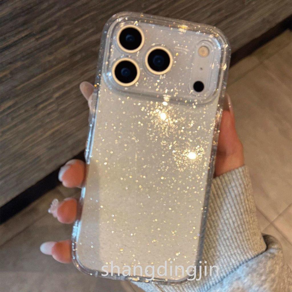 Premium Transparent Glitter Case for iPhone 17 Pro Max, 16, 15, 14