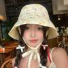 Women's Cute Japanese Floral Bucket Hat - Double-Sided, Large Brim, Sun Protection, Slimming Effect for Summer