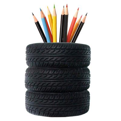 Stifthalter, 3-lagig, Autoreifen-Design, schwarzer Gummi-Stifthalter, Schreibtisch-Organisation, Schreibwaren-Aufbewahrungs-Organisationstool
