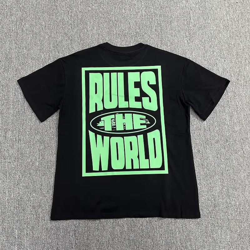 2025 Summer Fashion American street hip-hop print short-sleeved loose trendy T-shirt cotton men's and women's street tops