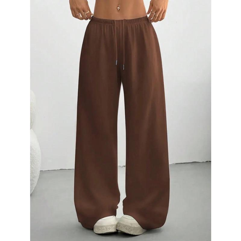 Ladies' Casual Wide Leg Jogging Pants, Drawstring Elastic Waistband, Comfortable Loose Fit, Spring/Summer/Autumn Styles