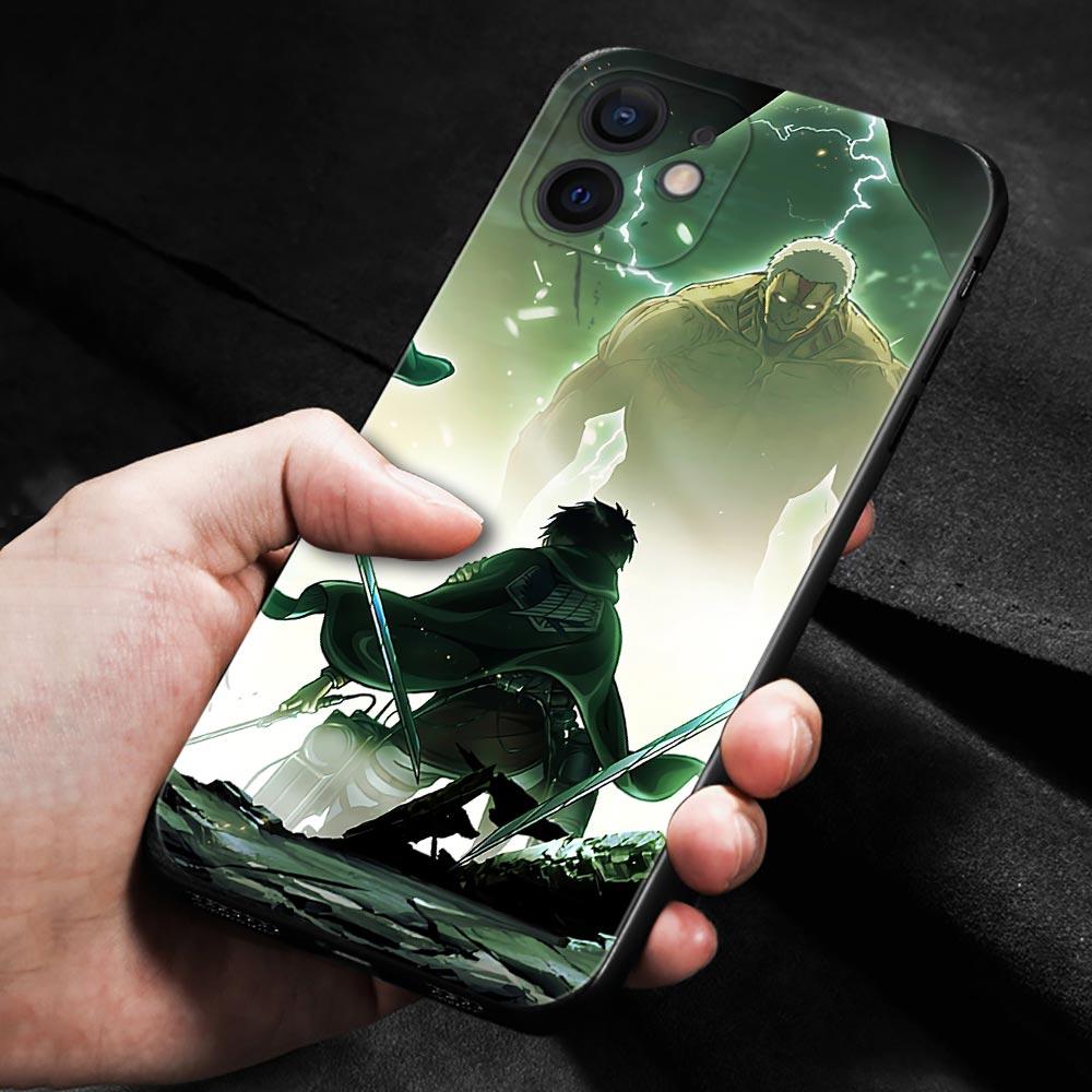 Custodia Per Apple iPhone 13 12 11 Pro Max 13 12 Mini XS Max XR X 7 8 Plus 6 6S SE 2020 Cover Guscio in Silicone L'attacco dei Giganti