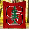 Stanford Cardinal logo printed throw blanket—lightweight,soft,warm;versatile blanket for all seasons—perfect as &air-conditioning throw,nap blanket