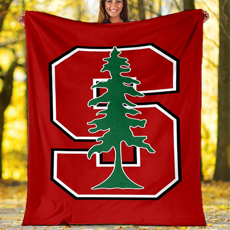 Stanford Cardinal logo printed throw blanket—lightweight,soft,warm;versatile blanket for all seasons—perfect as &air-conditioning throw,nap blanket