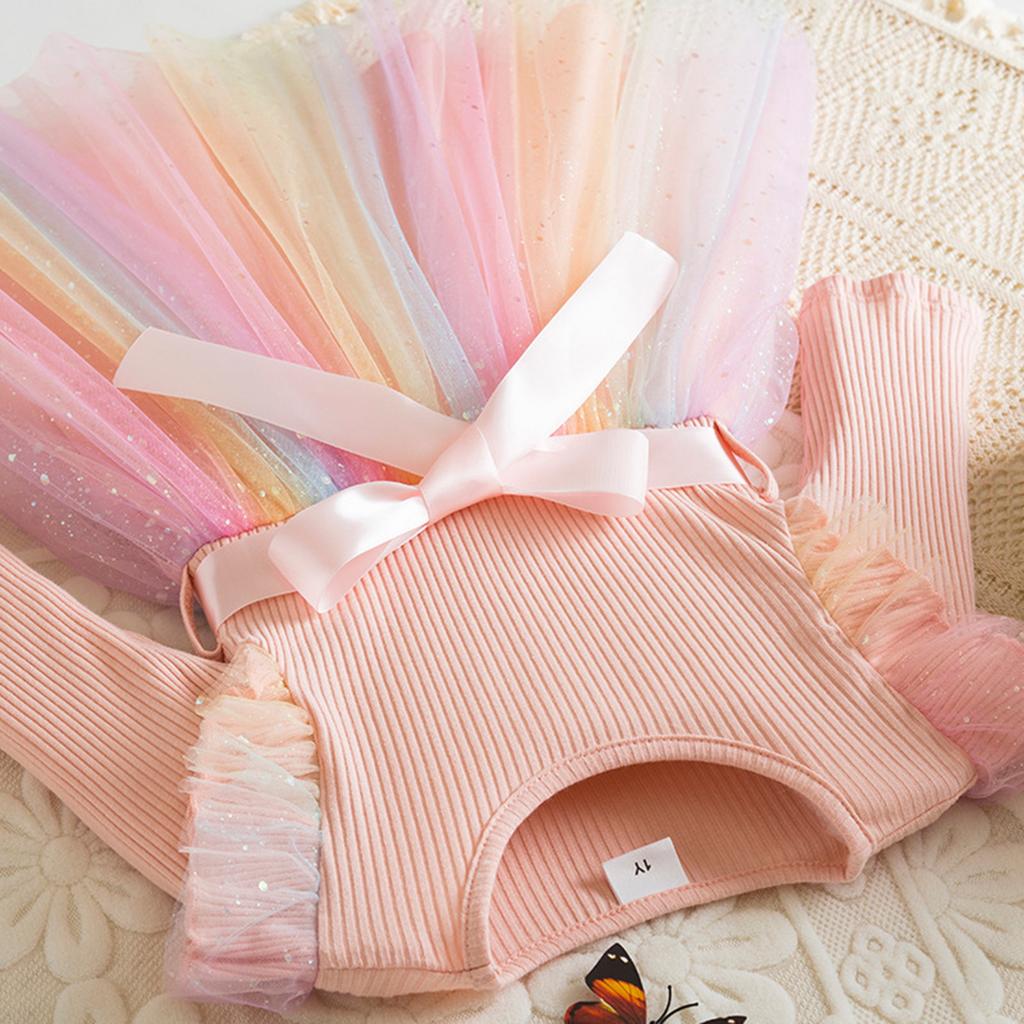 Rochii de Prințesă Drăguțe cu Mânecă Lungă și Gradient pentru Modă Fete