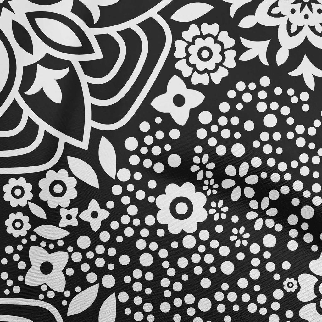 oneOone Cotton Poplin Black Fabric Asian Block Quilting Supplies Print Sewing Fabric By The Yard 42 Inch