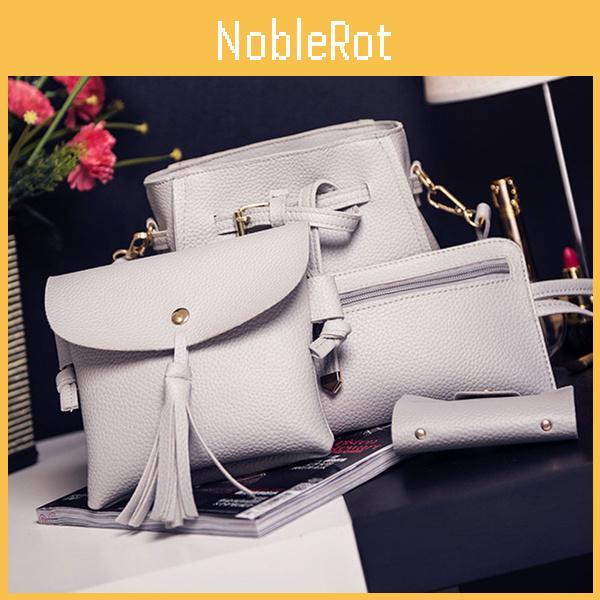 Stylish 4pcs Handbag Set For Women With Interior Zipper And Slot Pockets