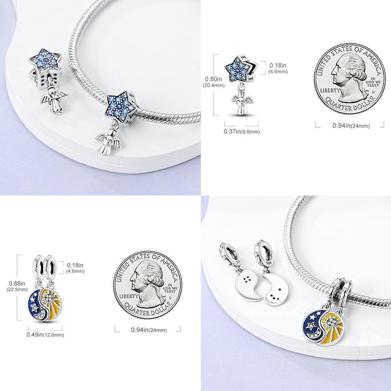 Kupfer Blaumond Glühwürmchen Dekorativer Anhänger Charm Kompatibel Mit Original Armband Armband Charm Perlenkette Diy Damen Schmuckstück