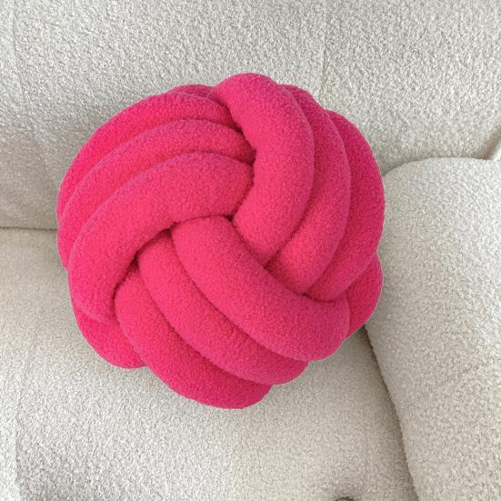 Pute Manuell Flettet Knute 22cm Rund Kuleform Sherpa Elastisk Soveselskap Sofa Dekorasjon Pyntepute Fotograferingspute