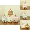 Delightful Cartoon Style Plush Toy Cake Milk Tea Cup Keychain With Cozy Fabric