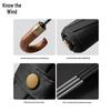 Zhifeng Men's Solid Wood Curved Handle Three-Fold Business Umbrella