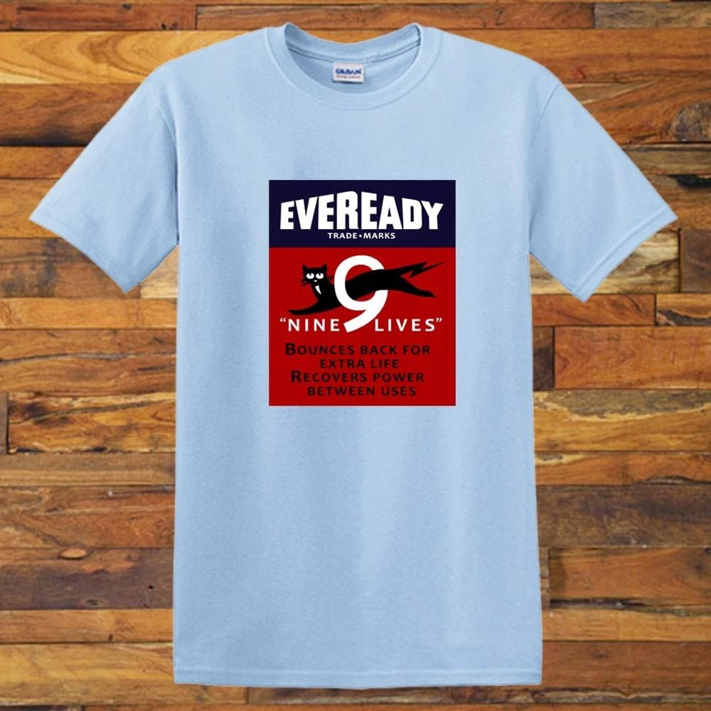 Eveready Retro Battery Black Cat Nine Lives Men s Blue S-5XL XL