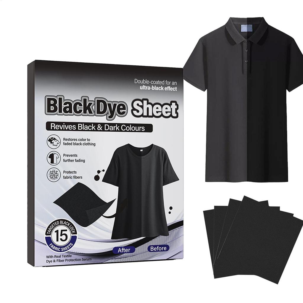 15 Pieces Black Clothes Dye Clothing Restorer Laundry Black Sheets For Fabric Care Garment Restoration Washing Clothes Washer
