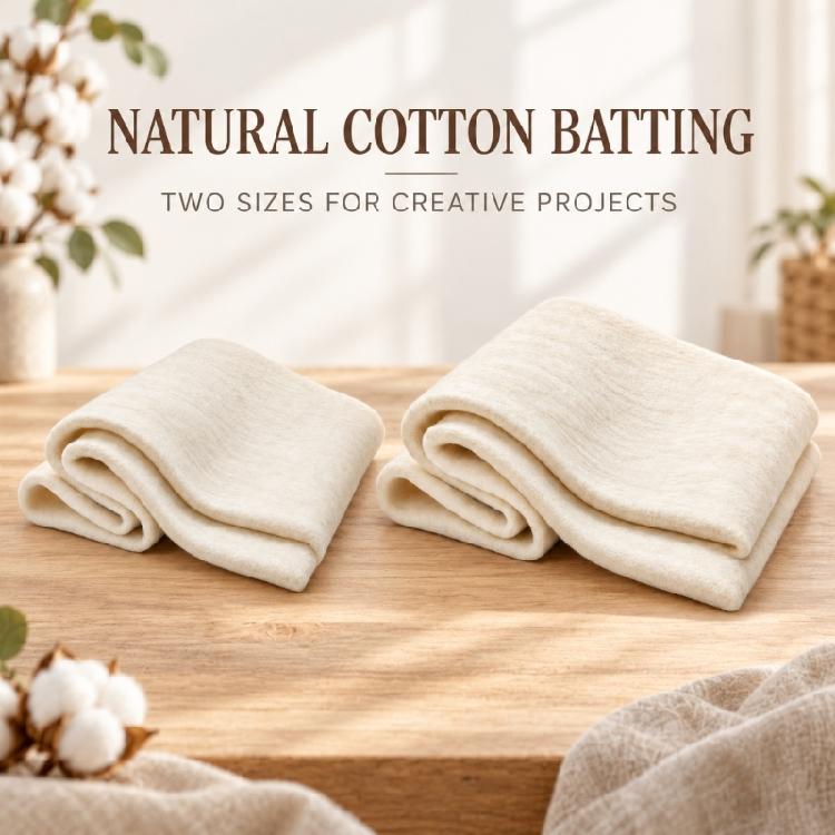 Cotton Batting Sheet for Sewing Construction, Piecing, Hand Stitching, Fabric Throws, and Stitched Craft Projects