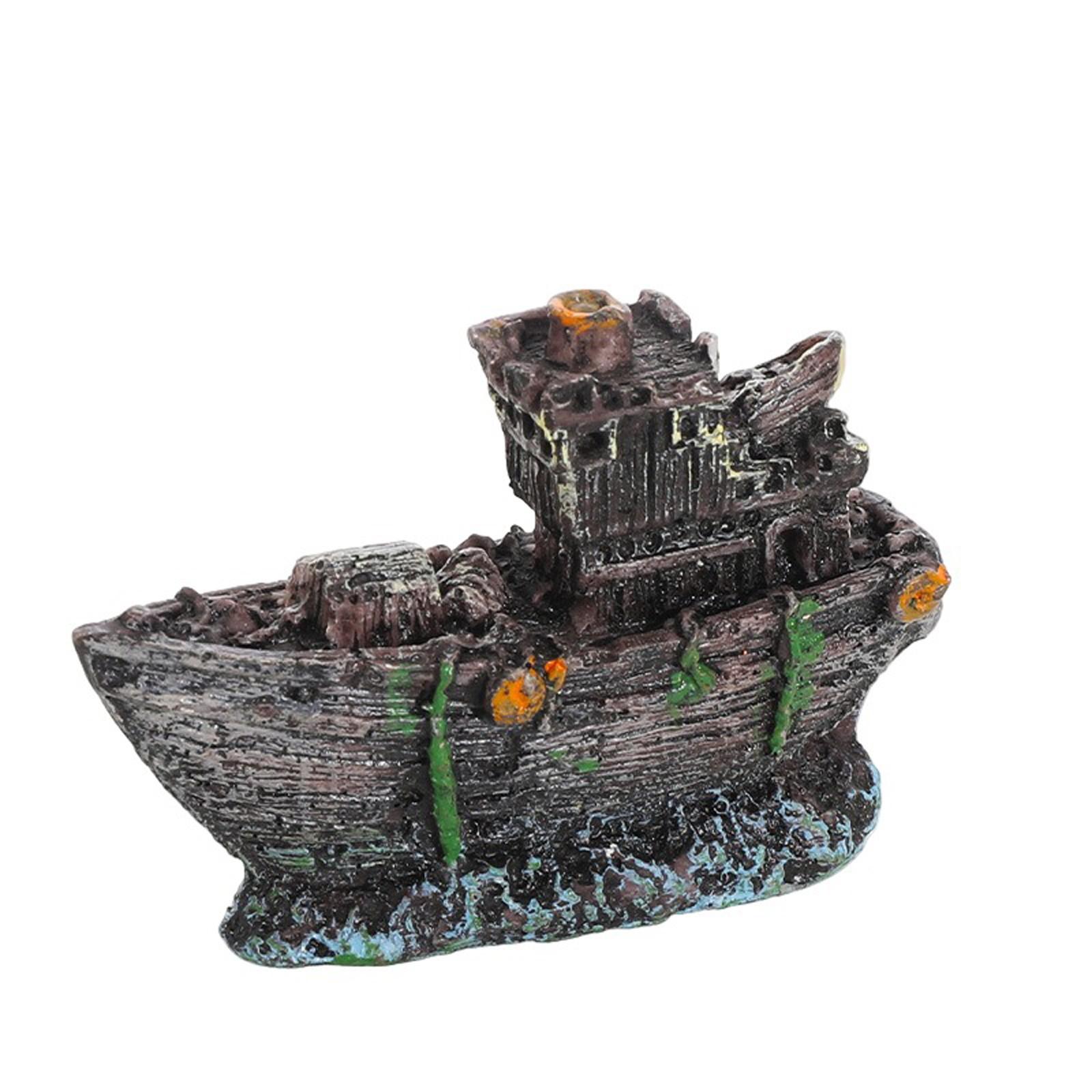 

Украшение аквариума Истребитель Старинный самолет Руины Рыба Креветки Убежище Пещера Убежище Смоляной Аквариум Декорация для Черепахи Аквариум One Size