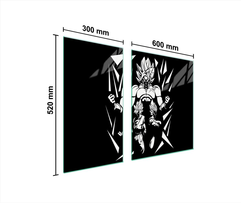 SZKLANA PŁYTA OCHRONNA NA KUCHENKĘ 90x52 ANIME