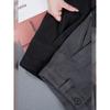 Gray Suit Wide-Leg Pants for Women 2026 New Autumn and Winter Fleece-Lined Loose Slimming Casual Pants Curved Woolen Pants