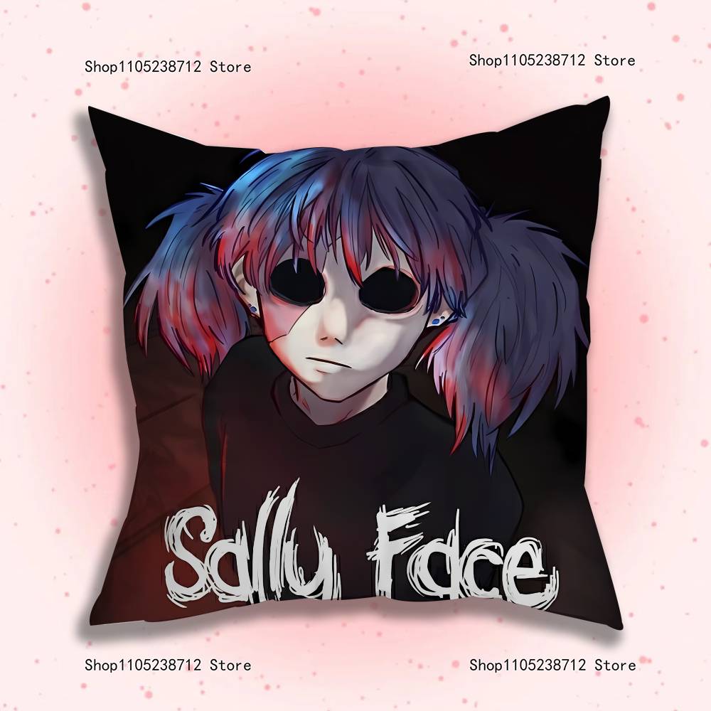 S-Sally F-Face Pillow Case Plush Pillow Cases Home Decoration Pillow Cover for Sofa Bed Chair Living Room