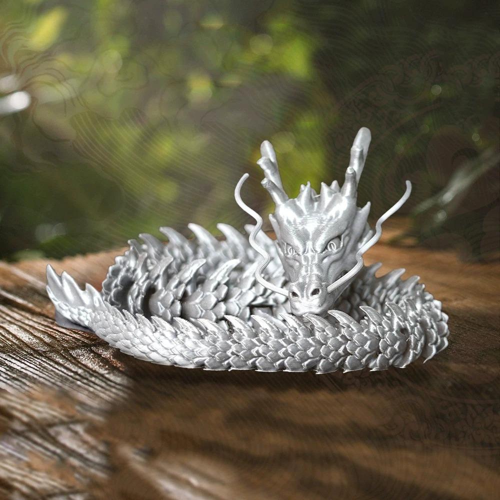 30CM 90cm 3D-gedruckte vereinte göttliche Drachenornamente Gelenke können sich bewegen Kreative Drachenpflanzen Felslandschaft Aquariendekoration