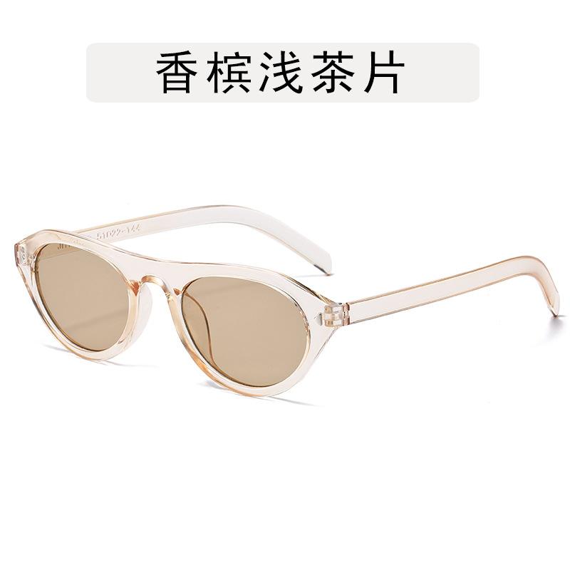 Óculos de Sol Elegantes da Moda Femininos Formato Olho de Gato Decoração com Rebites Óculos de Sol Masculinos para Viagens ao Ar Livre Óculos de Sol Femininos champanhe