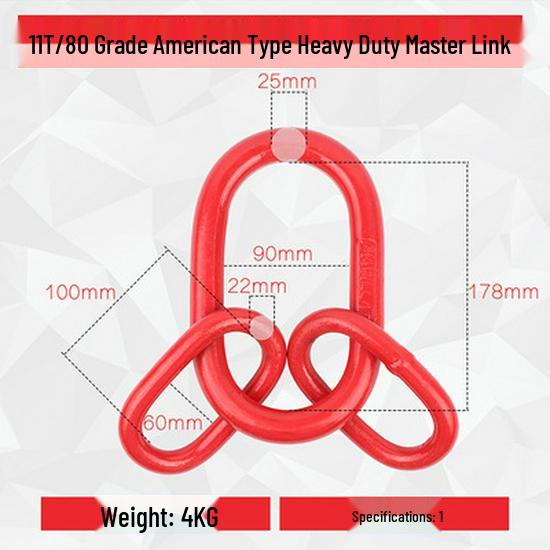 Heavy Duty Butterfly Buckle Double Ring Chain Connector Sling
