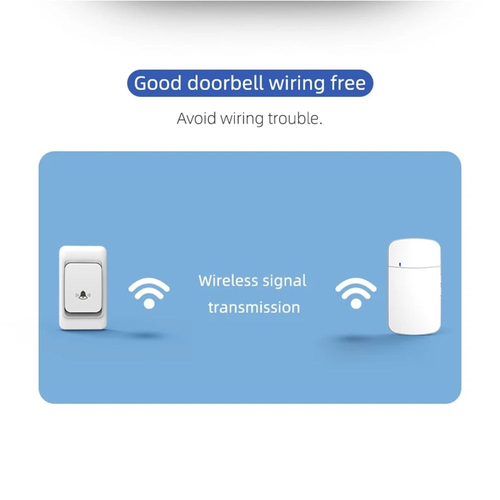 Waterproof Wireless Door Chime Kit Remote Control Elderly Wireless Beeper  Children